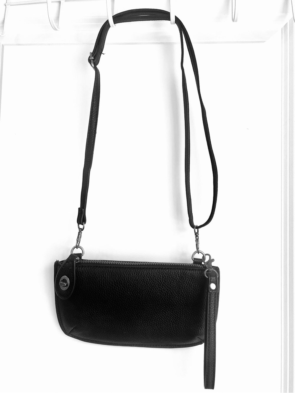 Joy Susan Black Leather Crossbody /wristlet Bag - Classic Women's Shoulder Bag